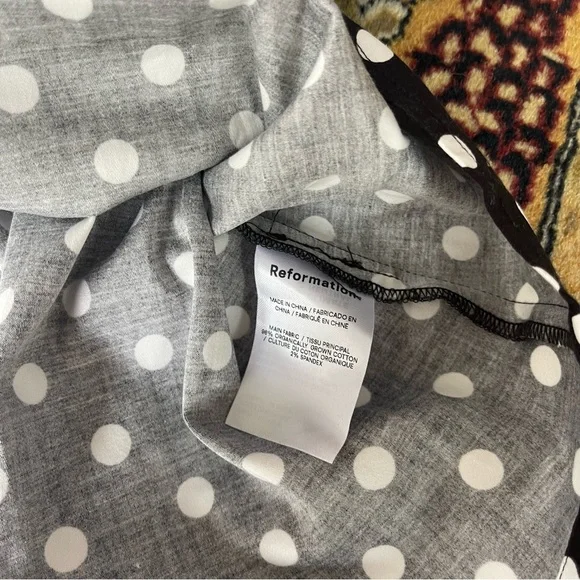Reformation Black and White Polka Dot Mini Dress - Picture 11 of 12